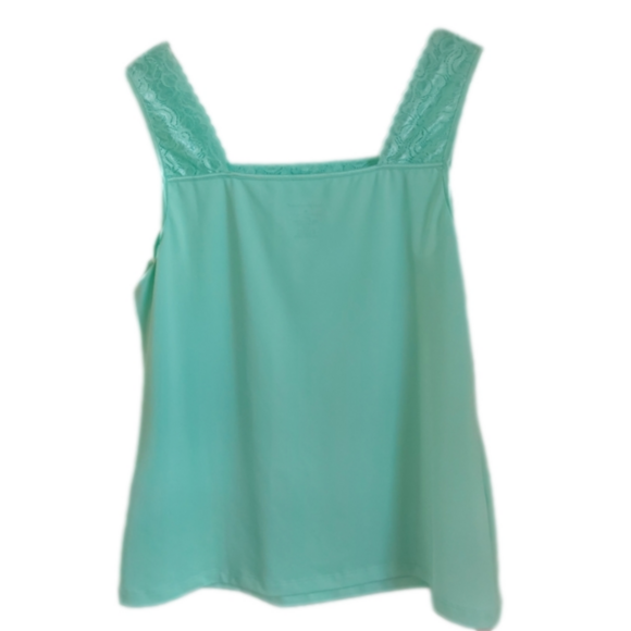 Christopher & Banks Mint Tank Top Cami Shell With Lace Top Size M - Picture 6 of 8